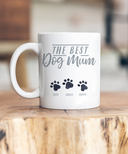 Best Dog Mum Paw Print Ceramic Mug